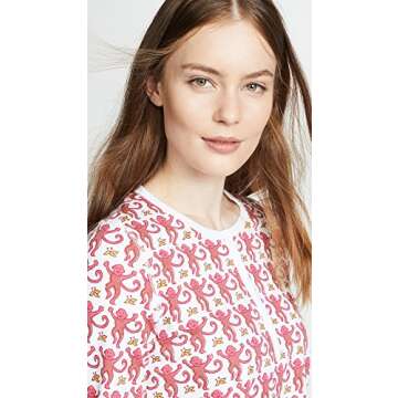 Roller Rabbit Women's Monkey PJ Set, Pink, XS