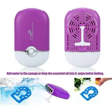 FlyItem® USB Mini Portable Rechargeable Fan for Eyelash Care (Purple)
