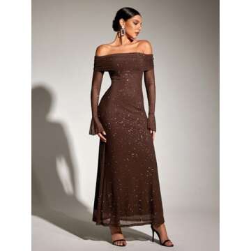 KUTUMAI Off Shoulder Bodycon Dress for Weddings & Parties