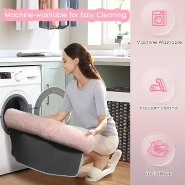 Soft Fluffy Pink Area Rug for Girls Room - 4'X6'