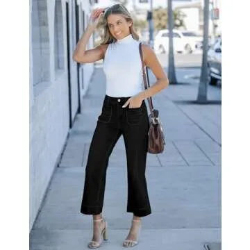 Luvamia High Waisted Wide Leg Jeans Comfortable Stretchy Fit