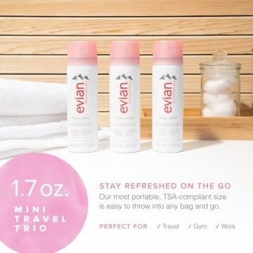 Evian Facial Spray Trio Travel Size Refreshing Hydration