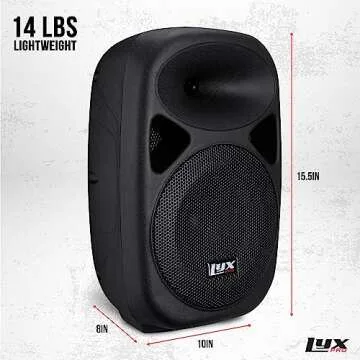 LyxPro SPA-8 Compact 8" Portable PA System 100-Watt RMS Power Active Speaker System Equalizer Bluetooth SD Slot USB MP3 XLR 1/4" 1/8" 3.5mm Inputs