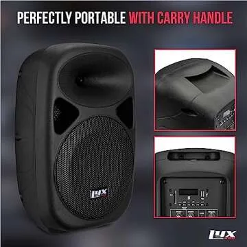 LyxPro SPA-8 Compact 8" Portable PA System 100-Watt RMS Power Active Speaker System Equalizer Bluetooth SD Slot USB MP3 XLR 1/4" 1/8" 3.5mm Inputs