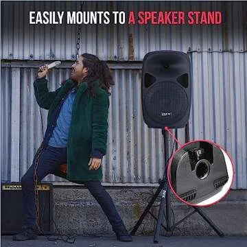 LyxPro SPA-8 Compact 8" Portable PA System 100-Watt RMS Power Active Speaker System Equalizer Bluetooth SD Slot USB MP3 XLR 1/4" 1/8" 3.5mm Inputs