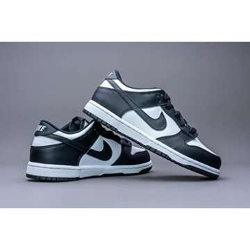 Nike Boy's Dunk Low White/Black Skate Shoes for Kids