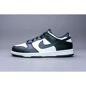 Nike Boy's Dunk Low White/Black Skate Shoes for Kids