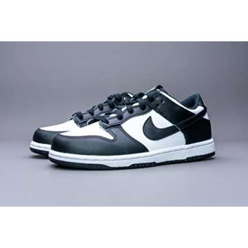 Nike Boy's Dunk Low White/Black Skate Shoes for Kids