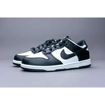 Nike Boy's Dunk Low White/Black Skate Shoes for Kids