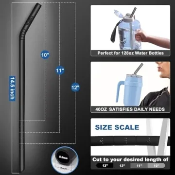 WALFOS Extra Long Reusable Silicone Straws for Every Drink
