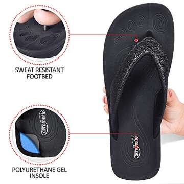 AEROTHOTIC Arch Support Flip Flops for Women - Stylish Comfort