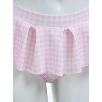 daizbella Women's Retro Plaid Bikini Set with Headband