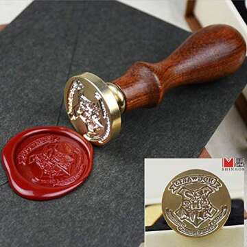 Wax Seal Seal Set, DLD Classic Vintage Antique Wax Print Set Magic School Badge Wax Set Gift Box Set