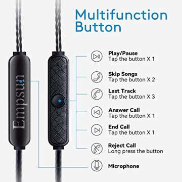 Empsun Wired Earbuds 3Pack Headphones with Microphone Stereo Bass Earphones Noise Isolation Compatib...