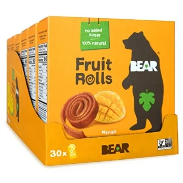 BEAR Real Fruit Yoyos, Mango, No Added Sugar, All Natural, Non GMO, Gluten Free, Vegan, Healthy On-T...