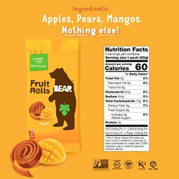 Healthy BEAR Real Fruit Yoyos, 100% Fruit Snack Pack