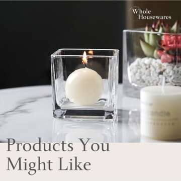 Elegant Clear Glass Square Vases Set of 2 for Home Decor