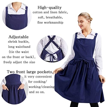 Stylish Nanxson Cotton Linen Apron with Pockets for All