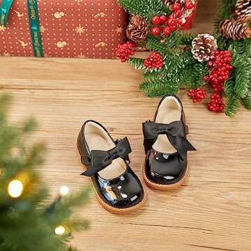 PHIRAMIN Toddler Girl Mary Jane Dress Shoes-Little Girl School Uniform Shoes for Wedding Party