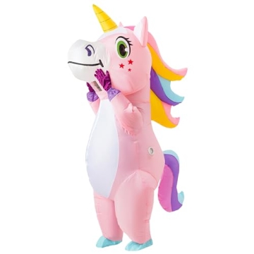 Spooktacular Creations Inflatable Costume Adult, Full Body Riding a Unicorn Blow Up Costume for Hall...