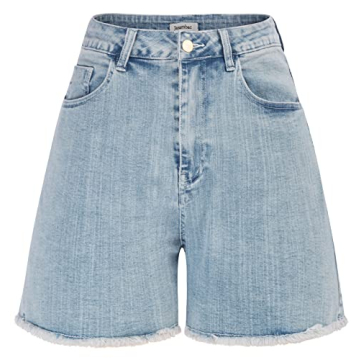 Vintage High Waisted Denim Shorts Women Stretchy Comfortable