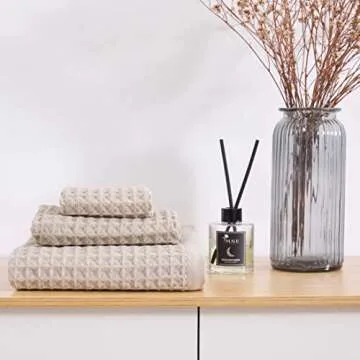 YiLUOMO Waffle Bath Towels Set of 3 for Ultimate Comfort