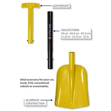 Lifeline 4002 Lightweight Collapsible Aluminum Snow Shovel