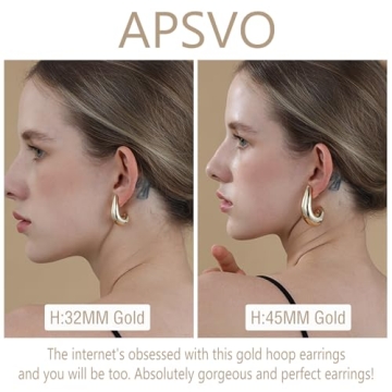 Stylish Apsvo Chunky Gold Hoop Earrings for Women Trending Jewelry