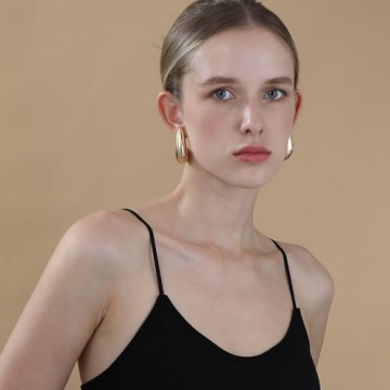 Stylish Apsvo Chunky Gold Hoop Earrings for Women Trending Jewelry