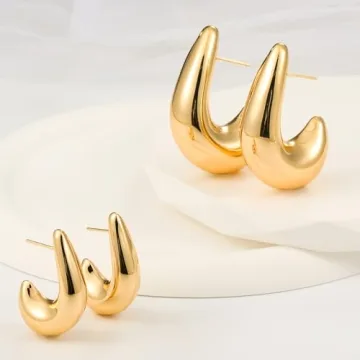 Stylish Apsvo Chunky Gold Hoop Earrings for Women Trending Jewelry