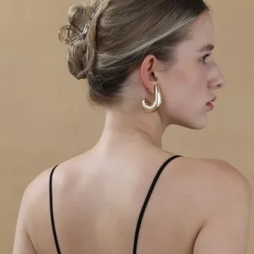 Stylish Apsvo Chunky Gold Hoop Earrings for Women Trending Jewelry