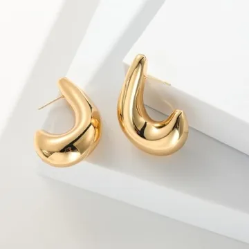 Stylish Apsvo Chunky Gold Hoop Earrings for Women Trending Jewelry