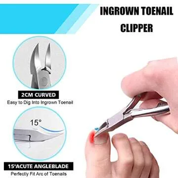 Ingrown Toenail Tool Kit by Dualeco - 9 Piece Set
