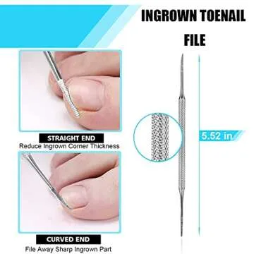 Ingrown Toenail Tool Kit by Dualeco - 9 Piece Set