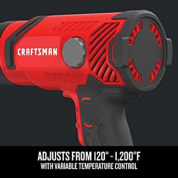 CRAFTSMAN Heat Gun with Variable Heat Settings, 1500 Watt