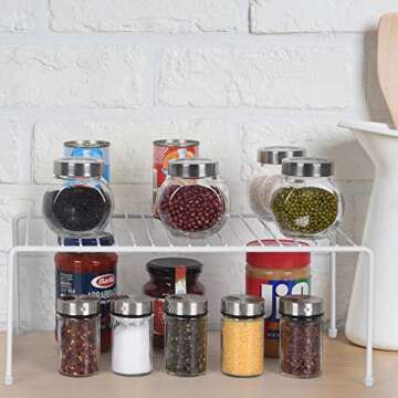 yaenoei Kitchen Storage Shelf Rack w/Plastic Feet - Medium - Steel Metal - Rust Resistant Finish - C...