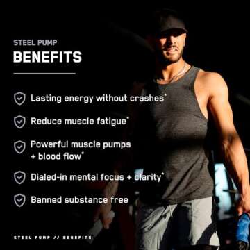 SteelFit Steel Pump | Advanced Pre Workout Powder & Nitric Oxide Supplement | Grape Soda, 30 Serving...