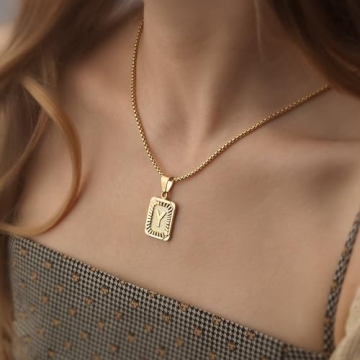 JSJOY Initial Necklace - Elegant 18K Gold Pendant Gift