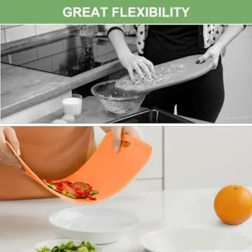 Gintan Flexible TPU Cutting Boards with Knife Set and Juice Groove