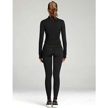 Gacaky Women's Lightweight Full Zip Cropped Workout Jacket