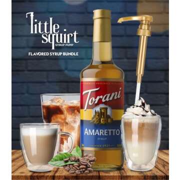Delight in Torani Amaretto Syrup & Pump - Flavor Your Beverages!