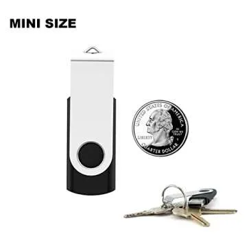 2 Pack 32GB USB Flash Drive USB 2.0 Thumb Drives Jump Drive Fold Storage Memory Stick Swivel Design - Black