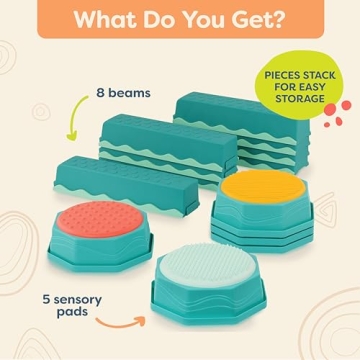 B. toys Kids Balance Beam Set with 5 Sensory Pads