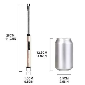 ARECTECH Candle Electric Lighter Rechargeable USB Arc Lighter Windproof Plasma for Candle Cooking BBQs Fireworks Birthday Gift Gold