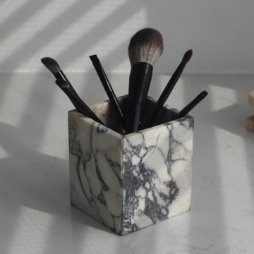 Genuine Calacatta Viola Marble Toothbrush Holder for Elegant Storage