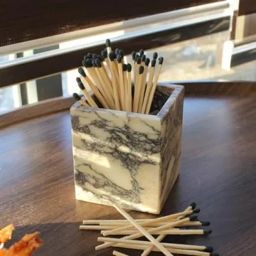 Genuine Calacatta Viola Marble Toothbrush Holder for Elegant Storage