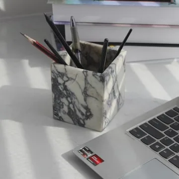 Genuine Calacatta Viola Marble Toothbrush Holder for Elegant Storage