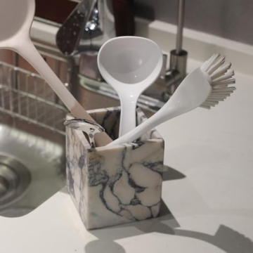 Genuine Calacatta Viola Marble Toothbrush Holder for Elegant Storage
