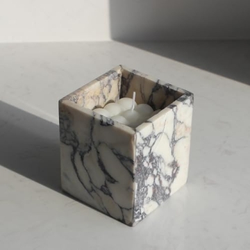Genuine Calacatta Viola Marble Toothbrush Holder for Elegant Storage