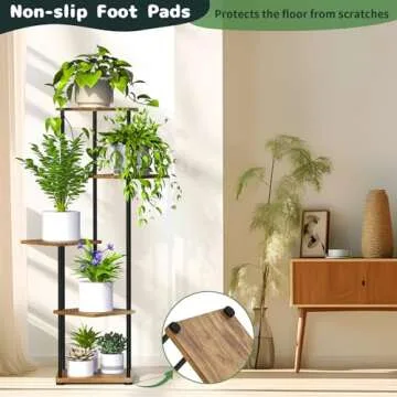 Digtokore Plant Stand Indoor, 5-Tier Tall Plant Stands Plant Shelf Indoor Clearance, Corner Display Rack Flower Pot Holder, Metal Flower Shelves for Multiple Plants
